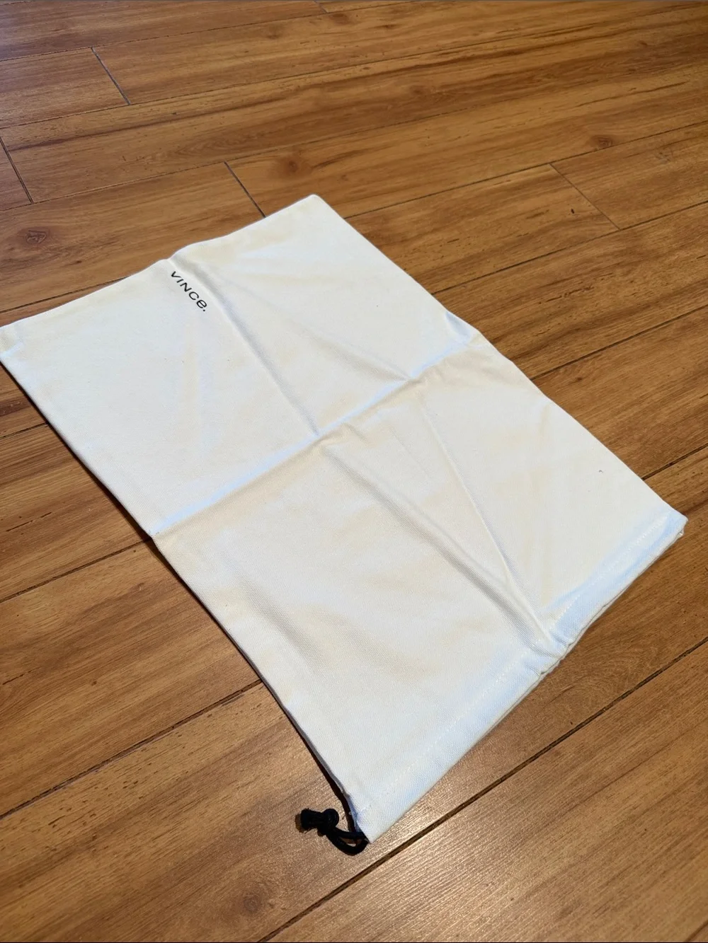 Vince Cream Off White Double Sided Logo Drawstring Shoe Dust Bag Authentic